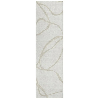 Mirelle Ivory Washable Indoor-Outdoor Rug-Outdoor Rugs-LOOMLAN Rugs-2'3" x 7'6"-LOOMLAN