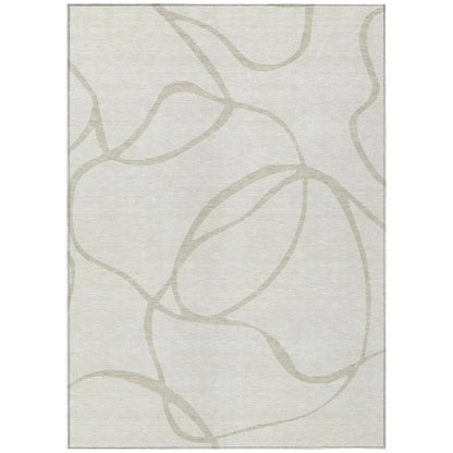 Mirelle Ivory Washable Indoor-Outdoor Rug-Outdoor Rugs-LOOMLAN Rugs-2'6" x 3'10"-LOOMLAN