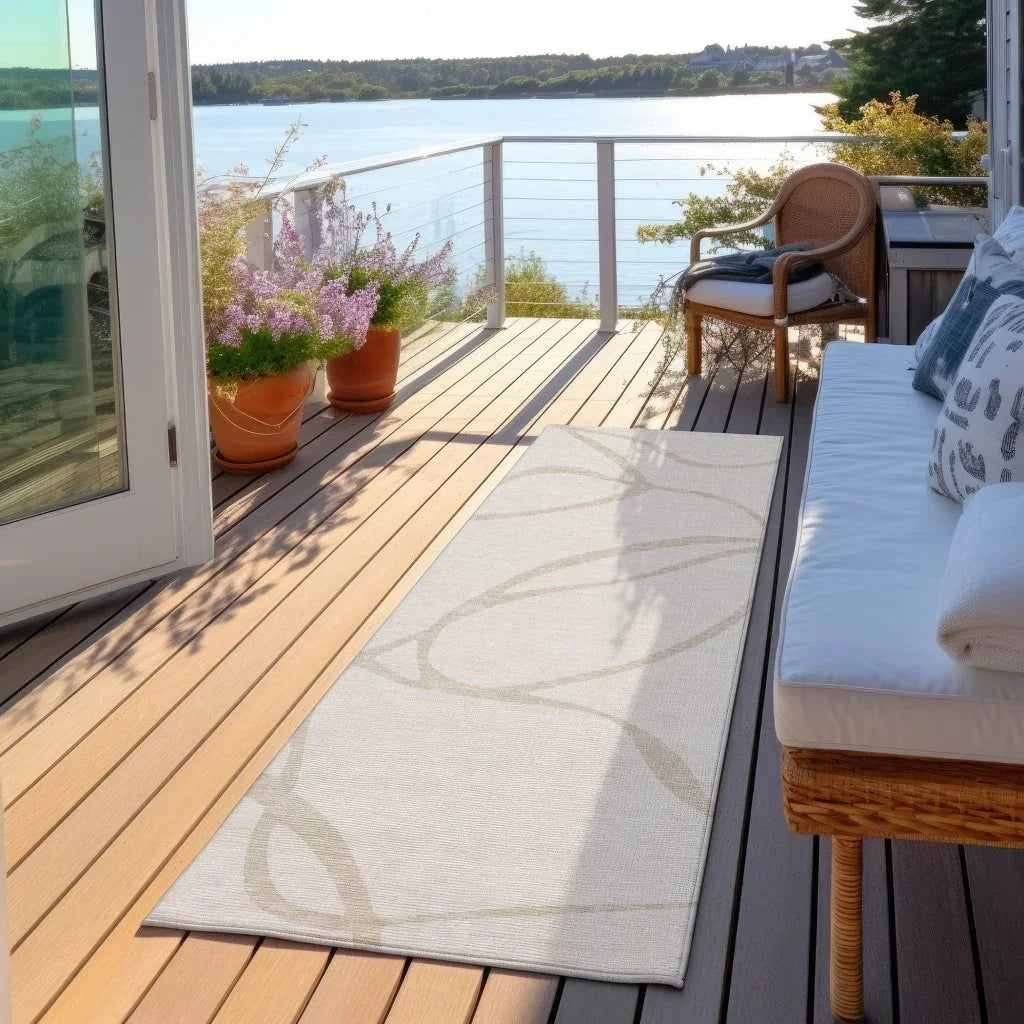 Mirelle Ivory Washable Indoor-Outdoor Rug-Outdoor Rugs-LOOMLAN Rugs-LOOMLAN
