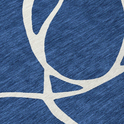 Mirelle Navy Washable Indoor-Outdoor Rug-Outdoor Rugs-LOOMLAN Rugs-LOOMLAN