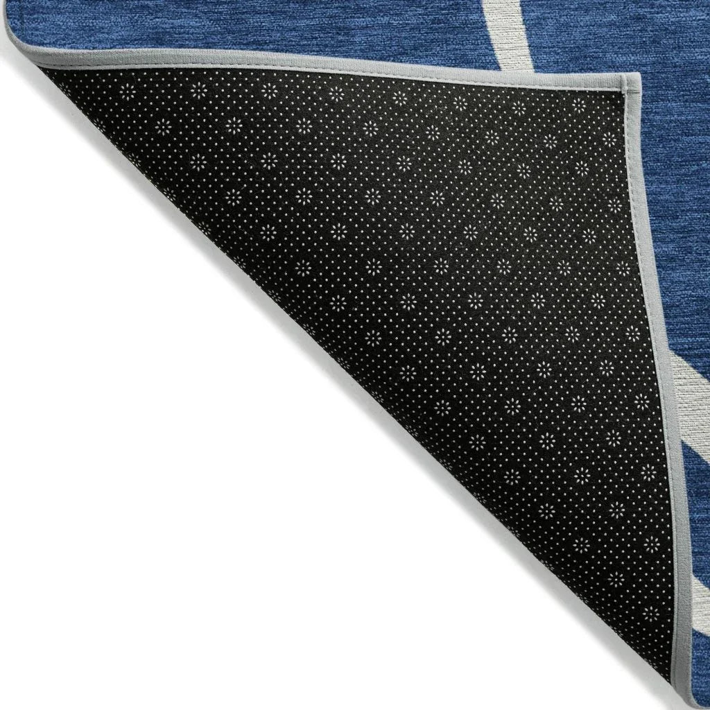 Mirelle Navy Washable Indoor-Outdoor Rug-Outdoor Rugs-LOOMLAN Rugs-LOOMLAN