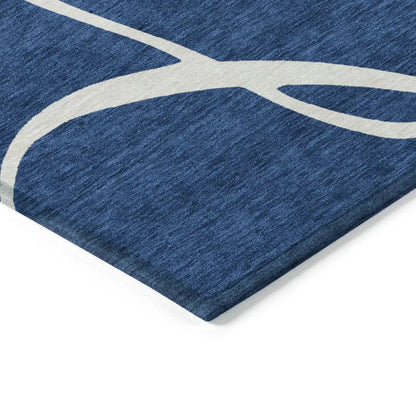 Mirelle Navy Washable Indoor-Outdoor Rug-Outdoor Rugs-LOOMLAN Rugs-LOOMLAN