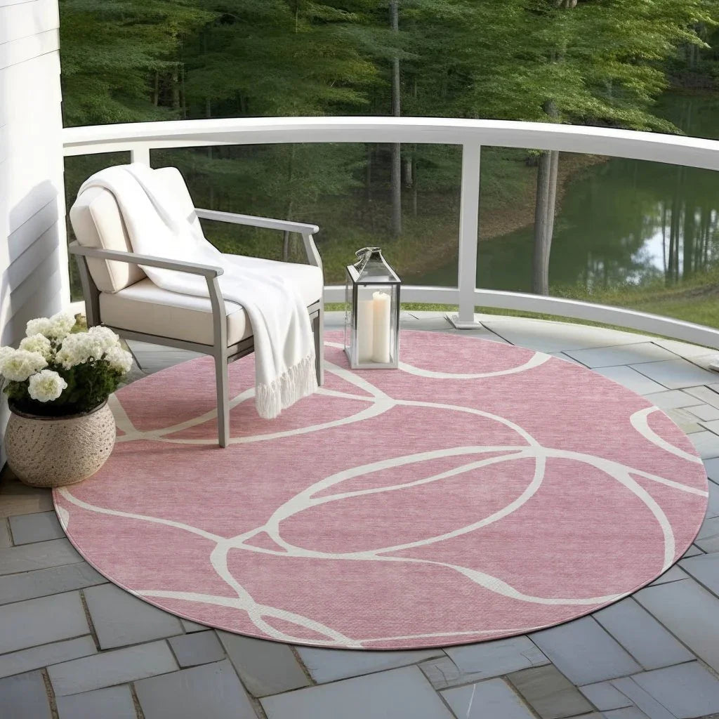 Mirelle Pink Washable Indoor-Outdoor Rug-Outdoor Rugs-LOOMLAN Rugs-LOOMLAN