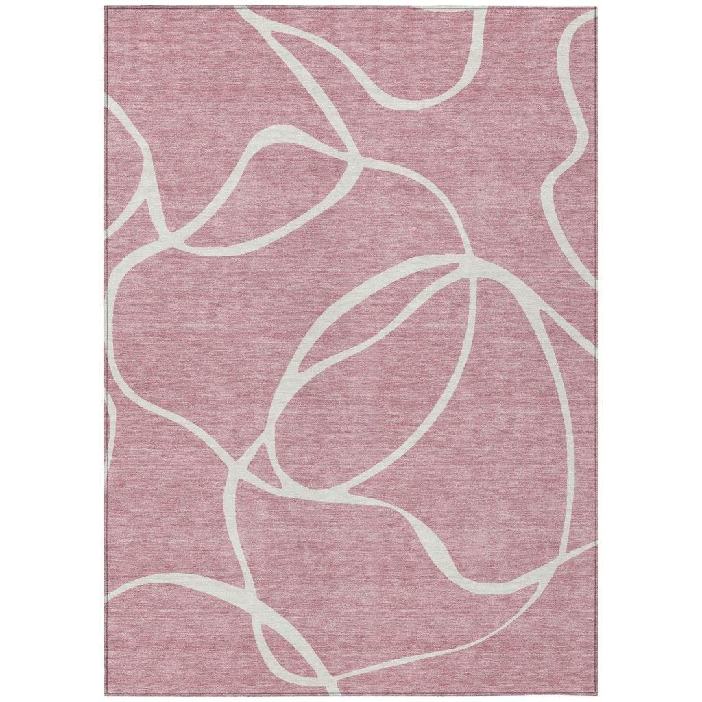 Mirelle Pink Washable Indoor-Outdoor Rug-Outdoor Rugs-LOOMLAN Rugs-2'6" x 3'10"-LOOMLAN
