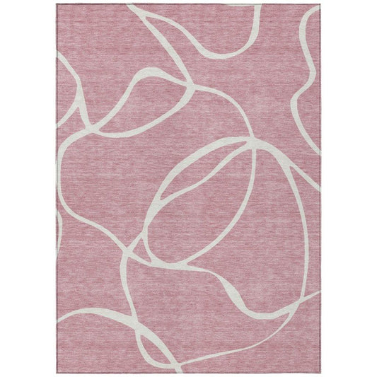 Mirelle Pink Washable Indoor-Outdoor Rug-Outdoor Rugs-LOOMLAN Rugs-2'6" x 3'10"-LOOMLAN