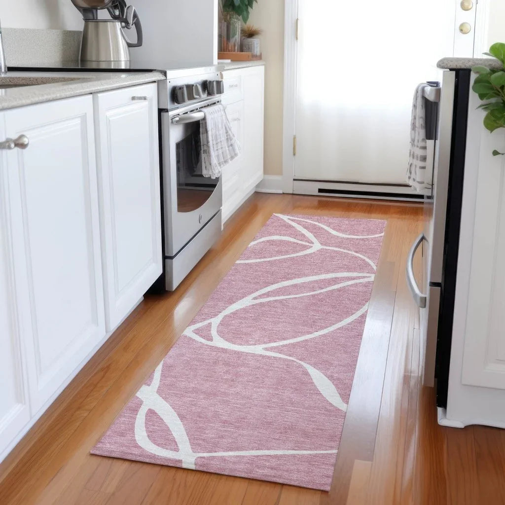 Mirelle Pink Washable Indoor-Outdoor Rug-Outdoor Rugs-LOOMLAN Rugs-LOOMLAN