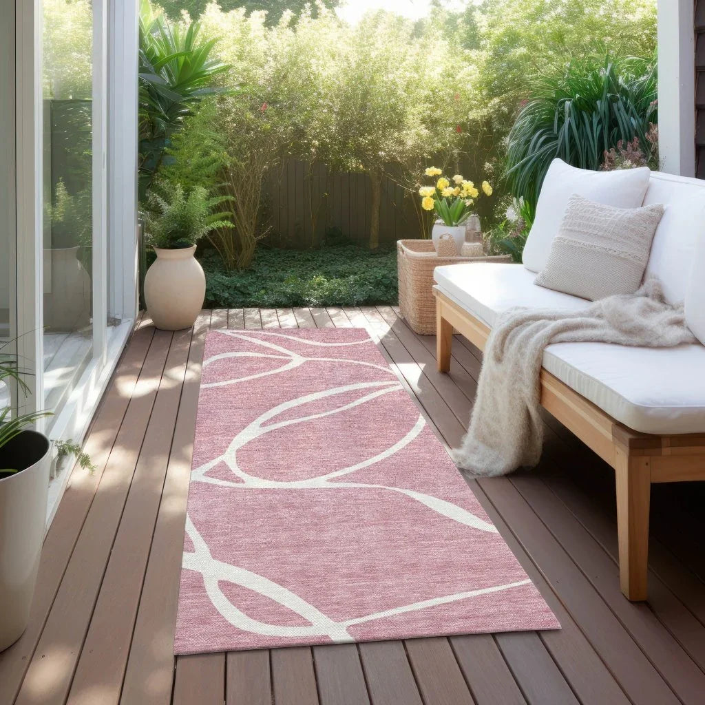 Mirelle Pink Washable Indoor-Outdoor Rug-Outdoor Rugs-LOOMLAN Rugs-LOOMLAN