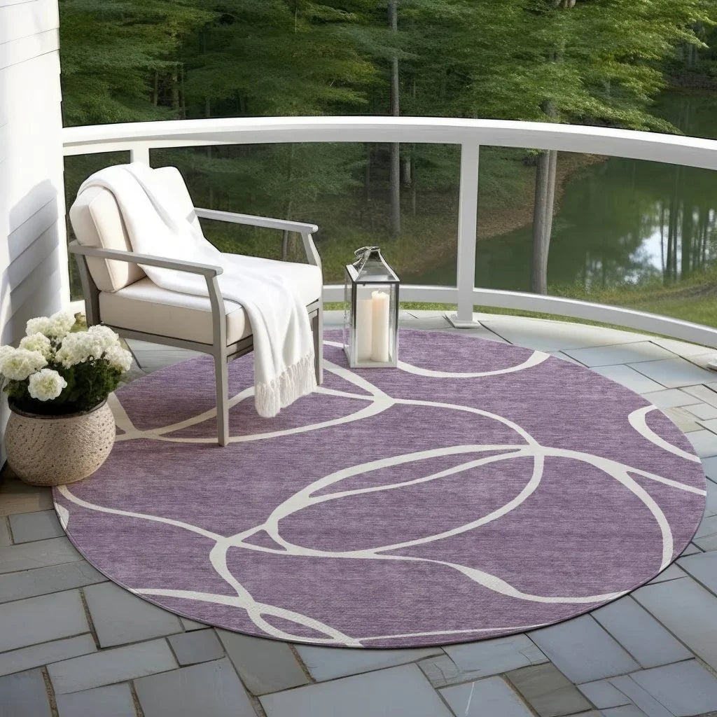 Mirelle Purple Washable Indoor-Outdoor Rug-Outdoor Rugs-LOOMLAN Rugs-LOOMLAN