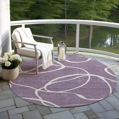 Mirelle Purple Washable Indoor-Outdoor Rug-Outdoor Rugs-LOOMLAN Rugs-LOOMLAN