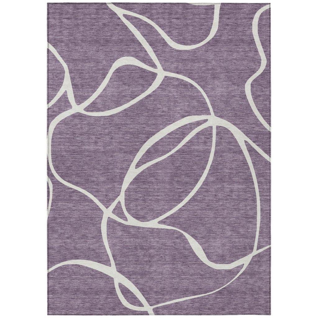 Mirelle Purple Washable Indoor-Outdoor Rug-Outdoor Rugs-LOOMLAN Rugs-2'6" x 3'10"-LOOMLAN