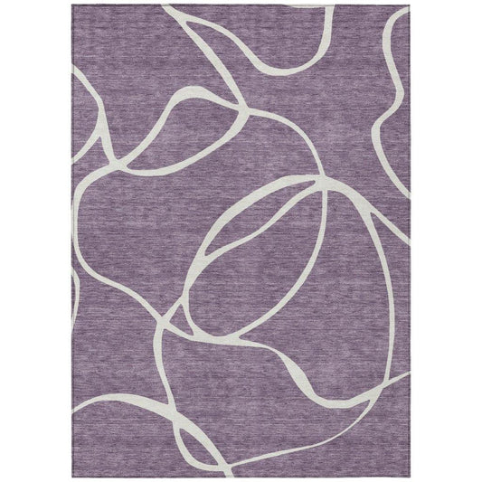 Mirelle Purple Washable Indoor-Outdoor Rug-Outdoor Rugs-LOOMLAN Rugs-2'6" x 3'10"-LOOMLAN