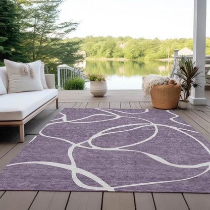 Mirelle Purple Washable Indoor-Outdoor Rug-Outdoor Rugs-LOOMLAN Rugs-LOOMLAN