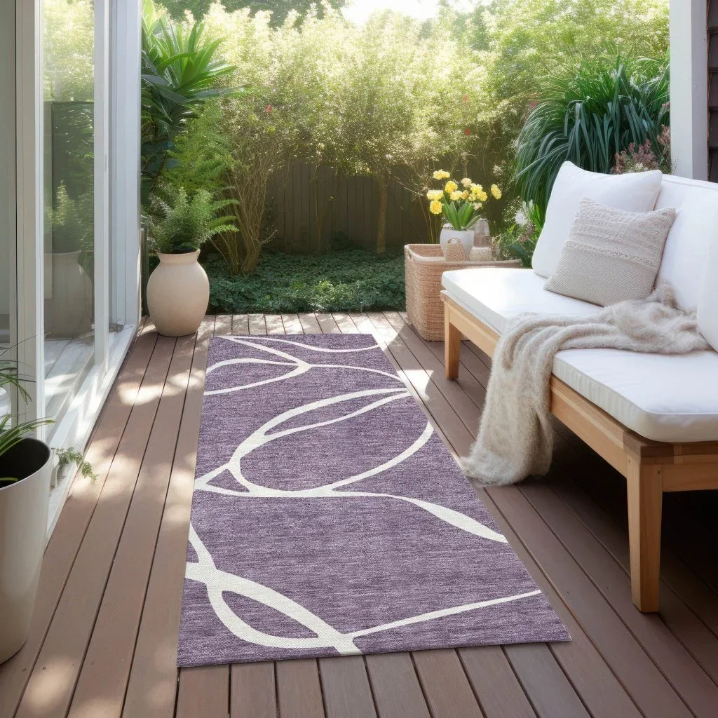 Mirelle Purple Washable Indoor-Outdoor Rug-Outdoor Rugs-LOOMLAN Rugs-LOOMLAN