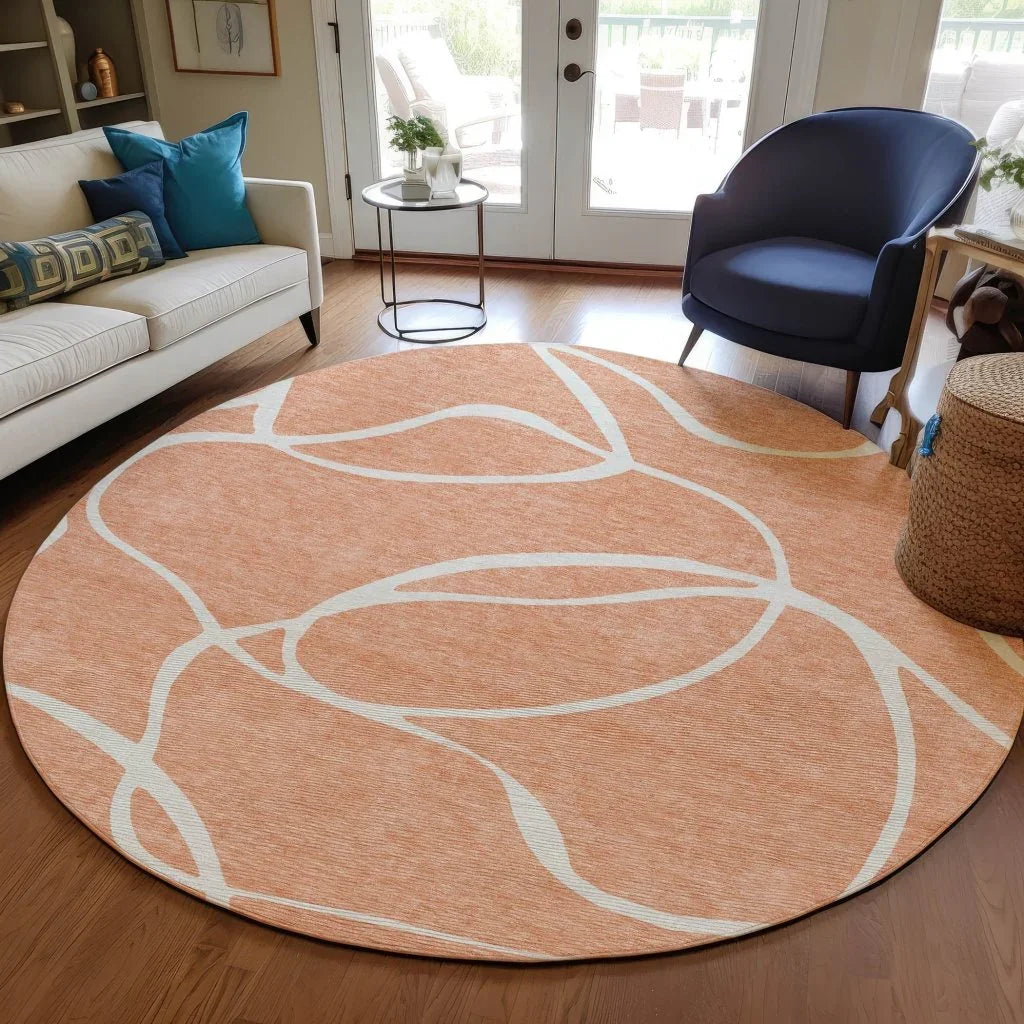 Mirelle Salmon Washable Indoor-Outdoor Rug-Outdoor Rugs-LOOMLAN Rugs-LOOMLAN