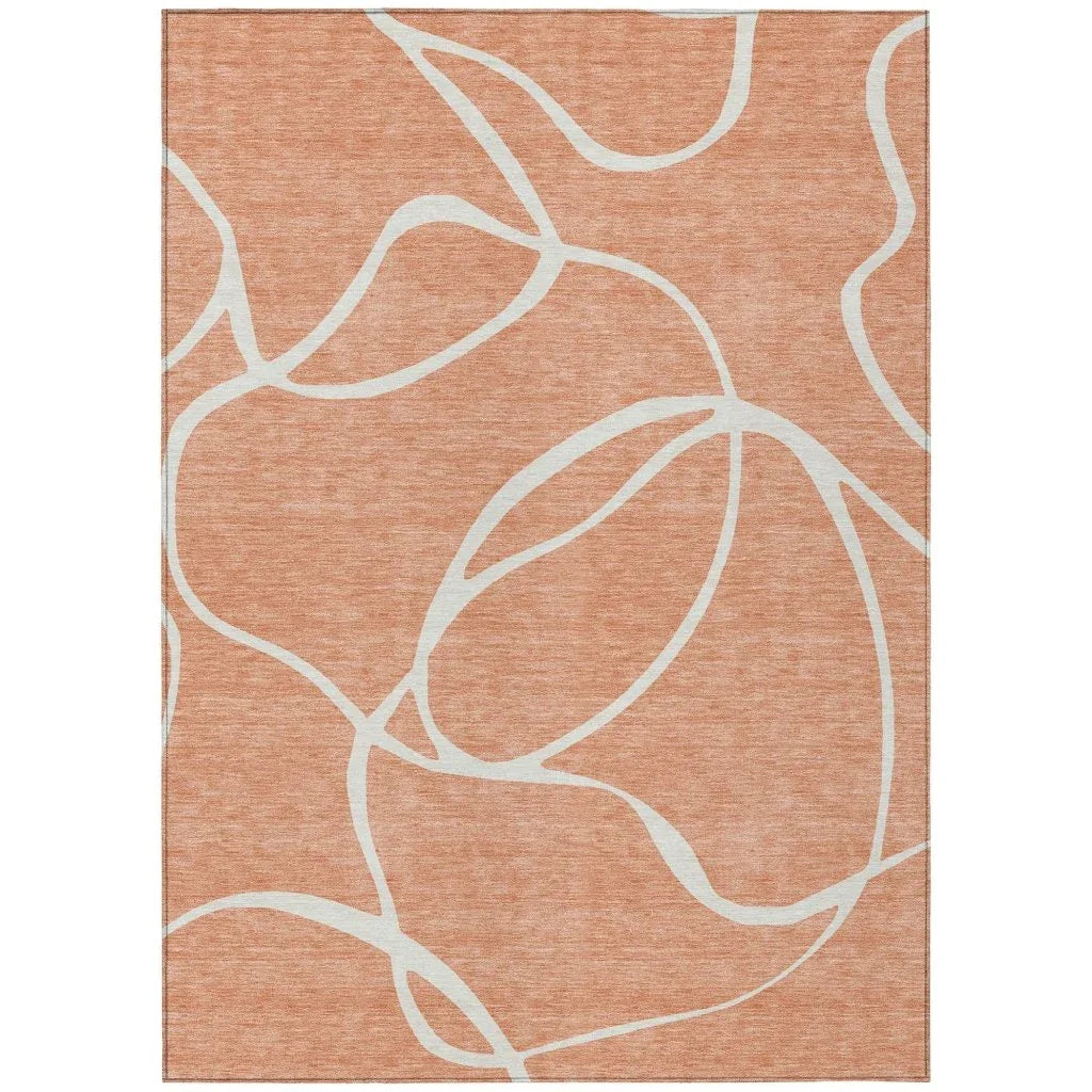 Mirelle Salmon Washable Indoor-Outdoor Rug-Outdoor Rugs-LOOMLAN Rugs-2'6" x 3'10"-LOOMLAN