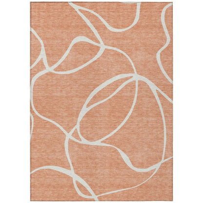 Mirelle Salmon Washable Indoor-Outdoor Rug-Outdoor Rugs-LOOMLAN Rugs-2'6" x 3'10"-LOOMLAN