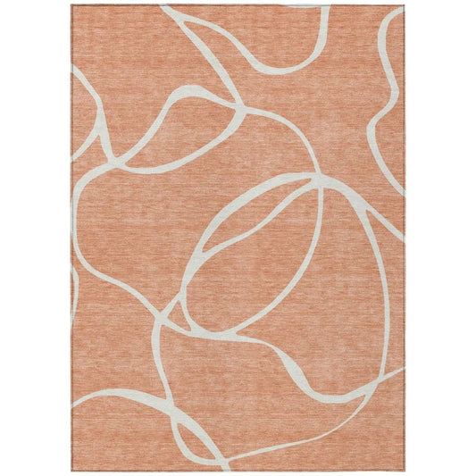 Mirelle Salmon Washable Indoor-Outdoor Rug-Outdoor Rugs-LOOMLAN Rugs-2'6" x 3'10"-LOOMLAN
