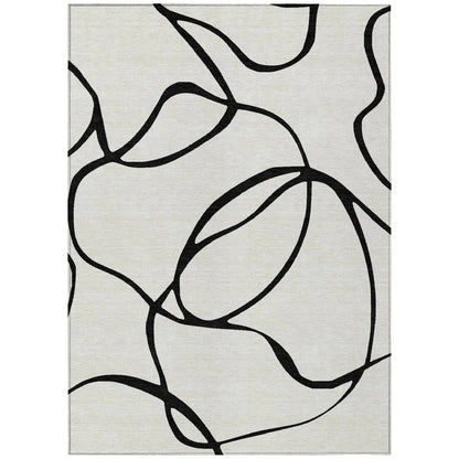 Mirelle White Washable Indoor-Outdoor Rug-Outdoor Rugs-LOOMLAN Rugs-2'6" x 3'10"-LOOMLAN
