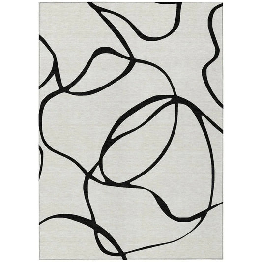 Mirelle White Washable Indoor-Outdoor Rug-Outdoor Rugs-LOOMLAN Rugs-2'6" x 3'10"-LOOMLAN