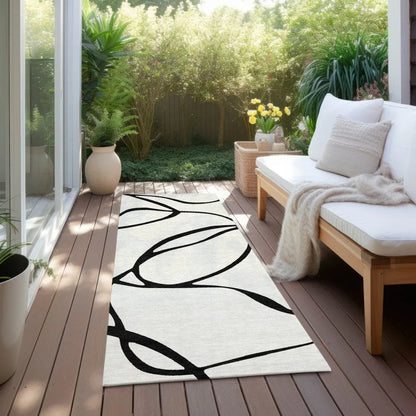 Mirelle White Washable Indoor-Outdoor Rug-Outdoor Rugs-LOOMLAN Rugs-LOOMLAN