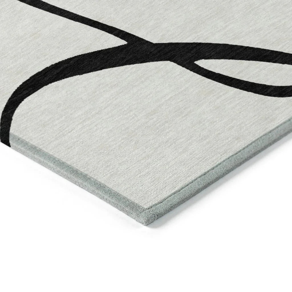 Mirelle White Washable Indoor-Outdoor Rug-Outdoor Rugs-LOOMLAN Rugs-LOOMLAN