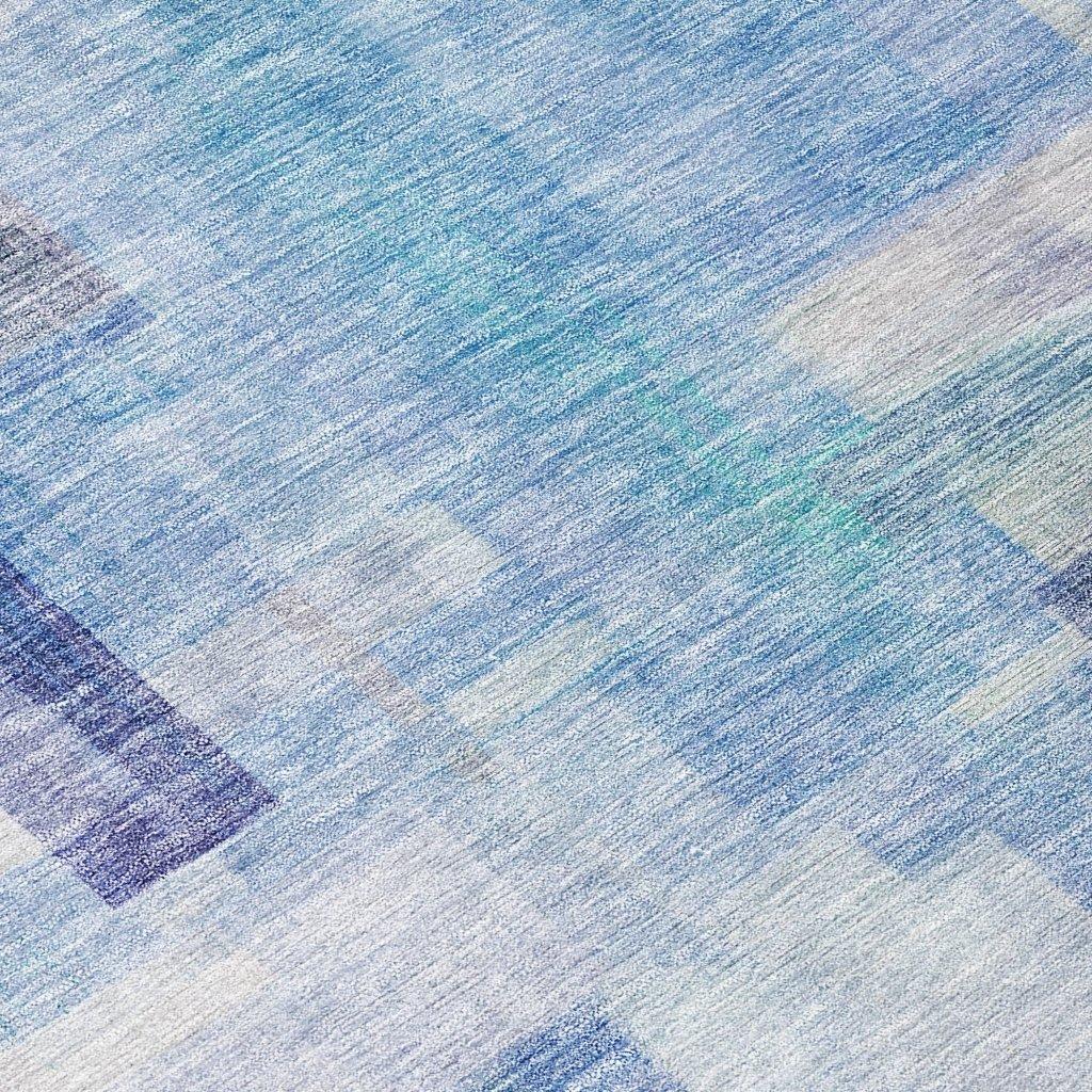 Mireya Blue Washable Indoor-Outdoor Rug-Outdoor Rugs-LOOMLAN Rugs-LOOMLAN