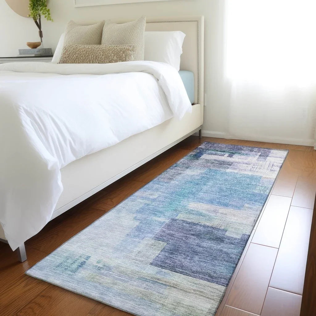 Mireya Blue Washable Indoor-Outdoor Rug-Outdoor Rugs-LOOMLAN Rugs-LOOMLAN