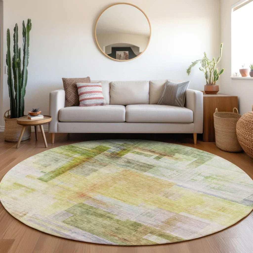 Mireya Green Washable Indoor-Outdoor Rug-Outdoor Rugs-LOOMLAN Rugs-LOOMLAN
