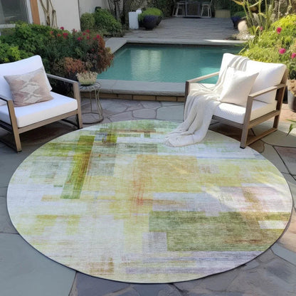 Mireya Green Washable Indoor-Outdoor Rug-Outdoor Rugs-LOOMLAN Rugs-LOOMLAN