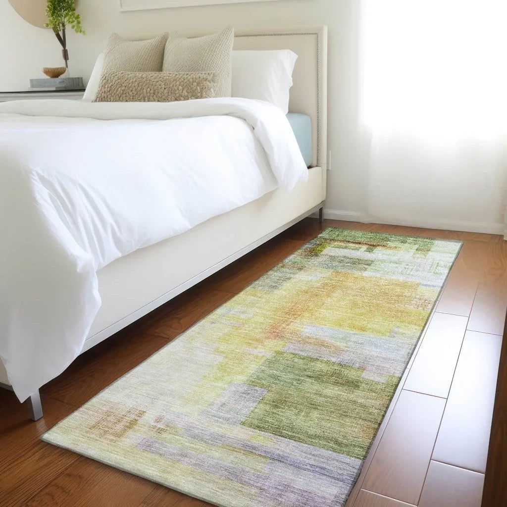 Mireya Green Washable Indoor-Outdoor Rug-Outdoor Rugs-LOOMLAN Rugs-LOOMLAN