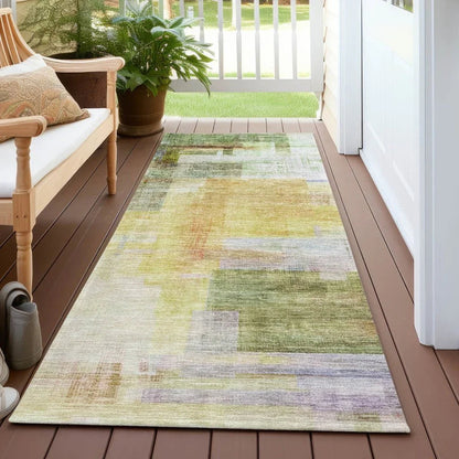 Mireya Green Washable Indoor-Outdoor Rug-Outdoor Rugs-LOOMLAN Rugs-LOOMLAN