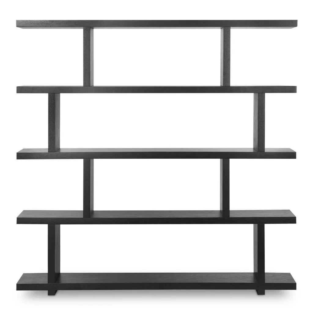 Miri Modern Black Ash Veneer Shelve-Etageres-Moe's Home-LOOMLAN