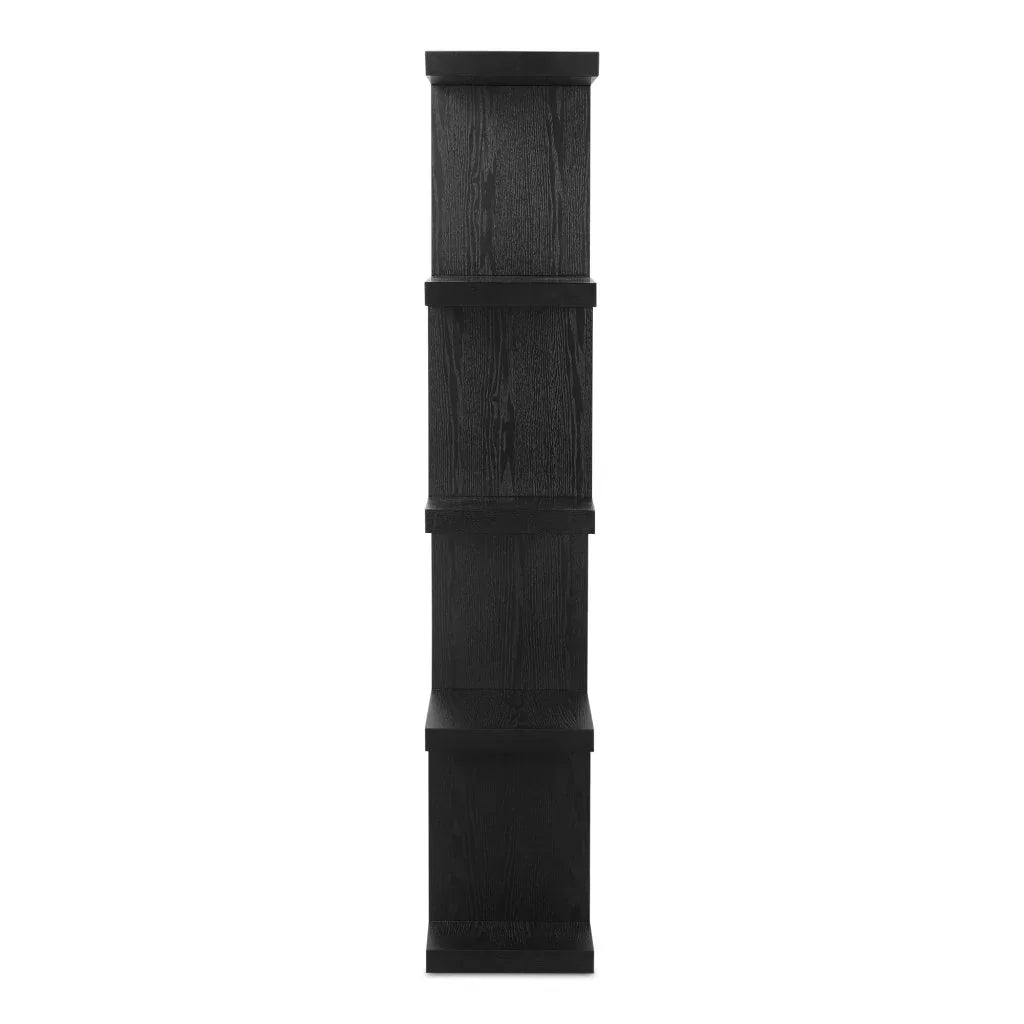 Miri Modern Black Ash Veneer Shelve-Etageres-Moe's Home-LOOMLAN