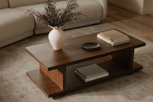 Miri Walnut Veneer Rectangular Coffee Table - LOOMLAN - Moe's Home - Coffee Tables