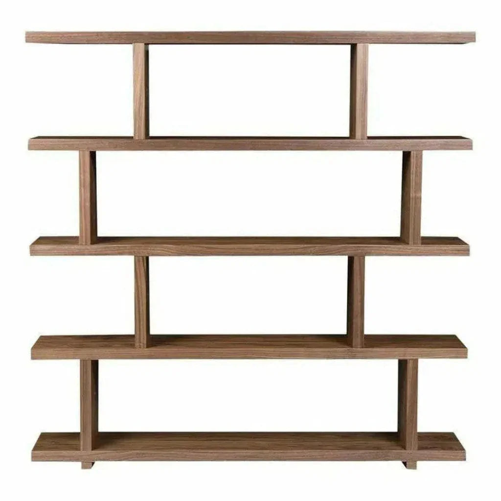 63 in Shelf Large Walnut Brown Contemporary - LOOMLAN - Moe's Home - Etageres