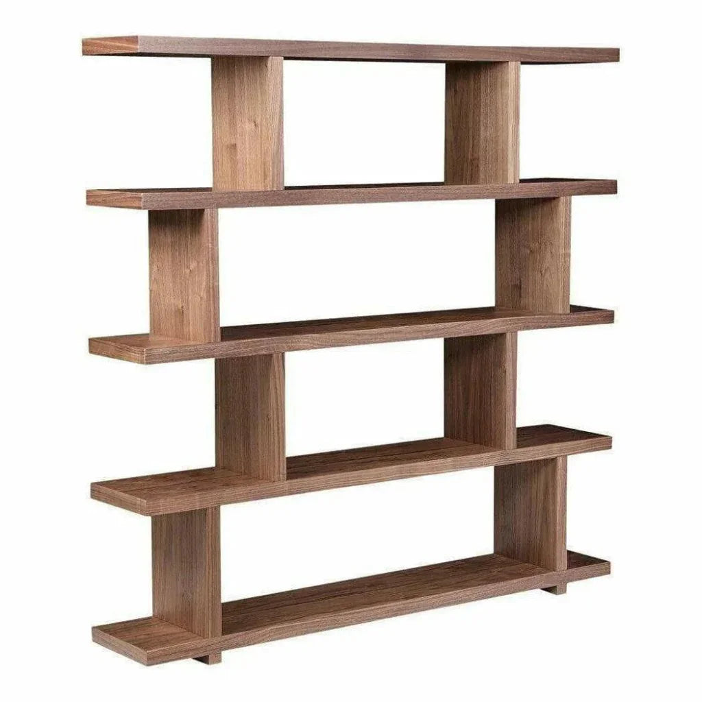 63 in Shelf Large Walnut Brown Contemporary - LOOMLAN - Moe's Home - Etageres