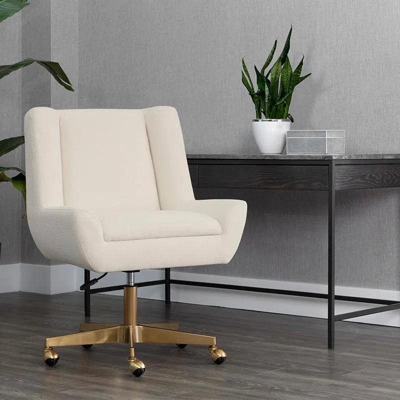 Mirian Office Chair Zenith Alabaster Gold Base-Office Chairs-SUNPAN-LOOMLAN