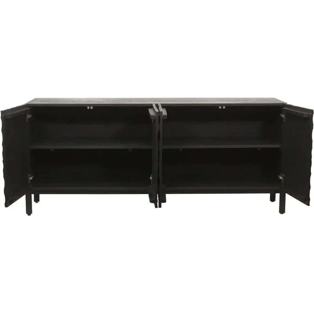 Misaki Solid Oak Black Sideboard - LOOMLAN - Moe's Home - Sideboards