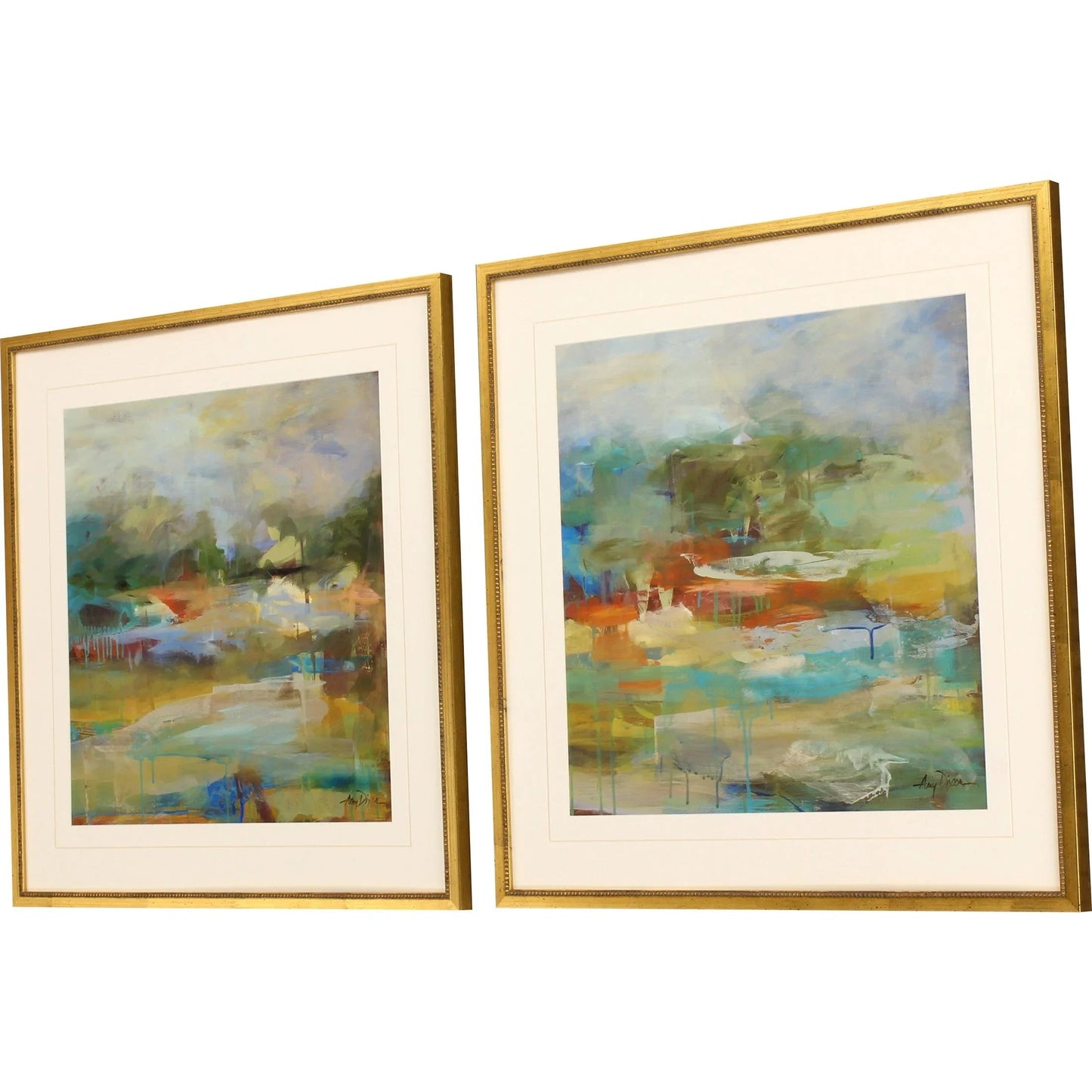 Mist Wood Blue Framed Wall Art 2PC