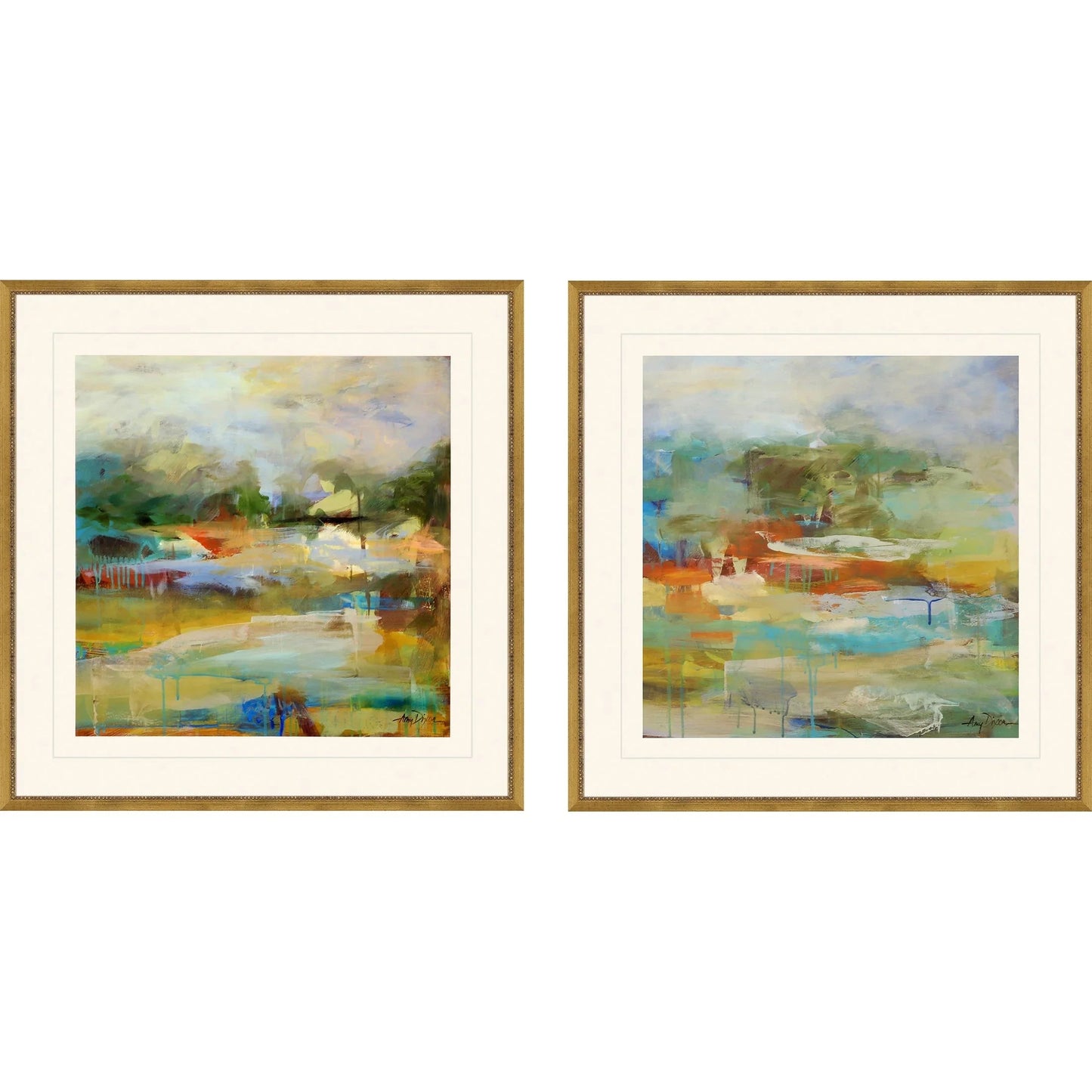 Mist Wood Blue Framed Wall Art 2PC