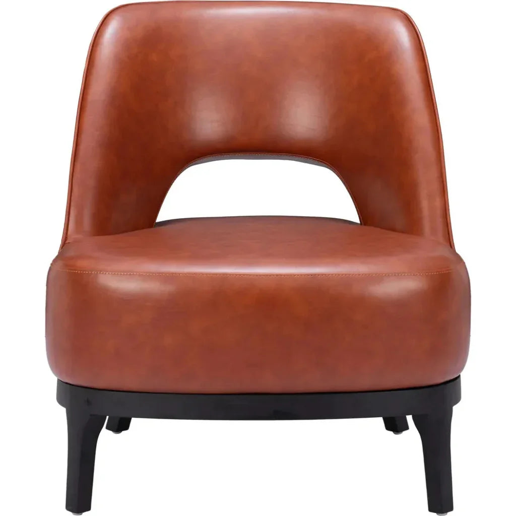 Mistley Steel & Wood Brown Accent Chair - LOOMLAN - Zuo Modern - Accent Chairs