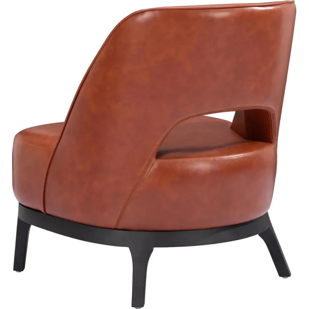 Mistley Steel & Wood Brown Accent Chair - LOOMLAN - Zuo Modern - Accent Chairs