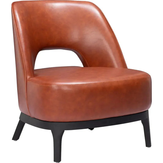 Mistley Steel & Wood Brown Accent Chair - LOOMLAN - Zuo Modern - Accent Chairs