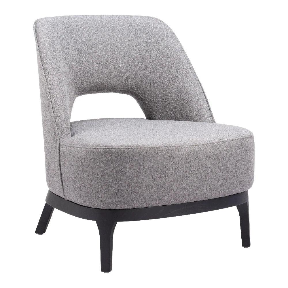 Mistley Wood Gray Armless Accent Chair - LOOMLAN - Zuo Modern - Accent Chairs