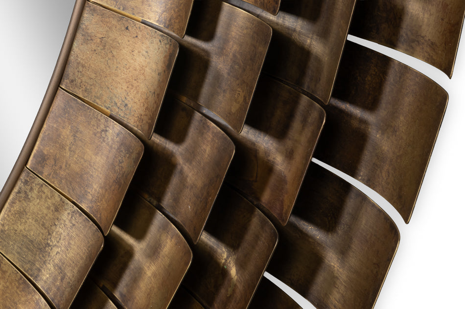 Mistral Plate Stratified Brass Wall Mirror