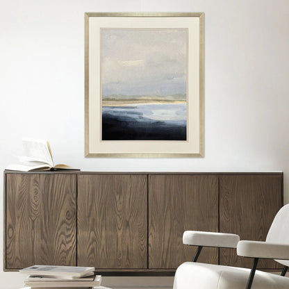 Misty I Wood Blue Framed Wall Art