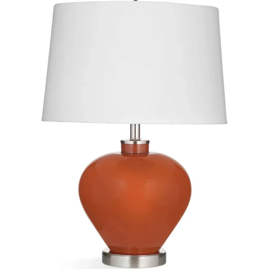 Mizz Glass and Metal Orange Table Lamp - LOOMLAN - Bassett Mirror - Table Lamps