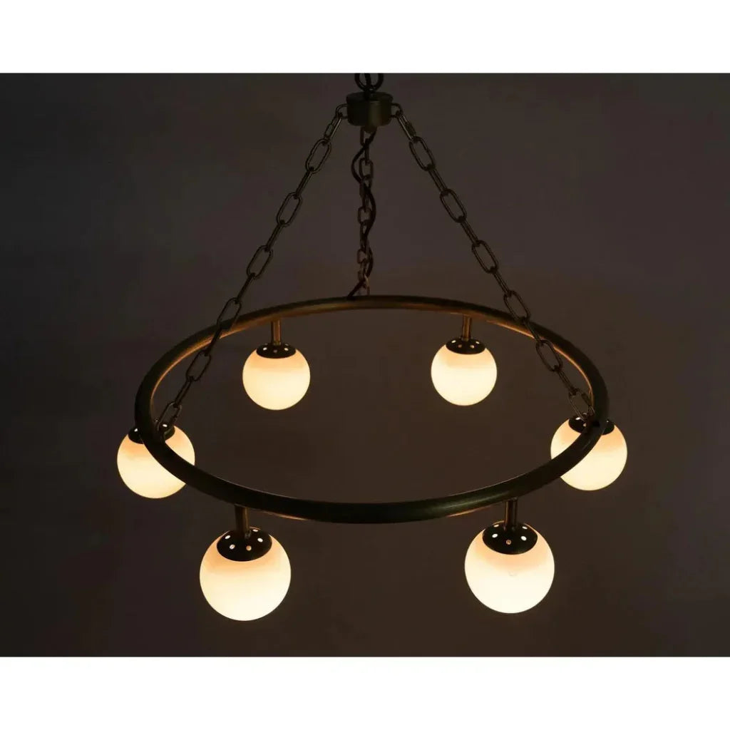 Modena Metal Small Chandelier With Brass - LOOMLAN - Noir - Chandeliers