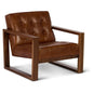 Modern Full Aniline Leather Accent Chair - LOOMLAN - One For Victory - Accent Chairs