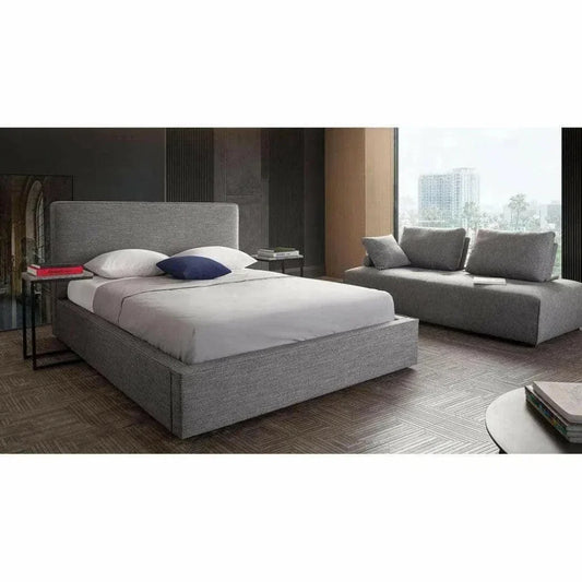 Modern Grey Low Profile Bed Frame - LOOMLAN - Diamond Sofa - Beds